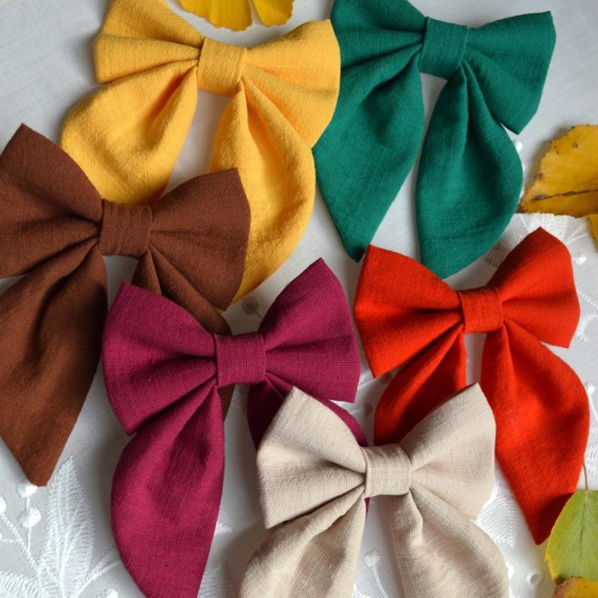 🍂 Dievčenské alebo dámske mašle do vlasov a mašlička na gumičke v jesenných farbách. 🍂...